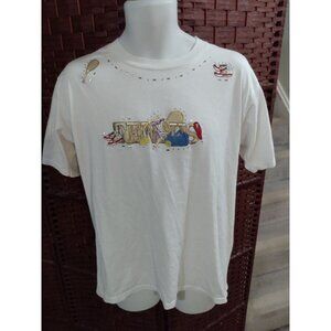 Vintage 90s Tennis Graphic T Shirt Racquet Shoes Bling Adult Large Glitter